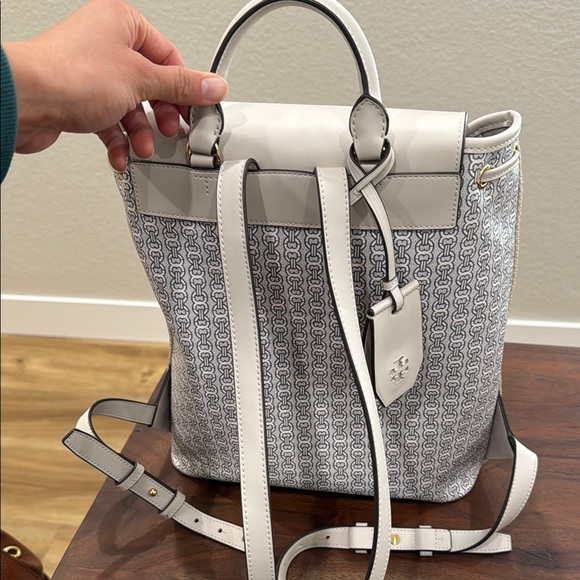 Tory Burch Grey and Light Blue Women's Backpack - Picture 2 of 4